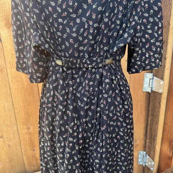 Vintage 90s  Cottage Floral Grunge Teacher Tie Back Dress Sz 2xl More Jazz - Picture 4 of 13
